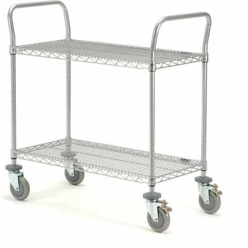 Deals ⌛ Nexel® Utility Cart w/2 Shelves & Poly Brake Casters, 1200 lb. Cap, 30"L x 21"W x 39"H, Silver 🎁 - Image 6