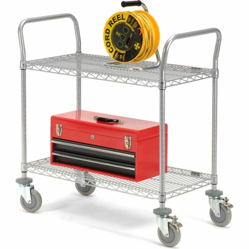 Coupon 🌟 Nexel® Utility Cart w/2 Shelves & Poly Brake Casters, 1200 lb. Cap, 36"L x 24"W x 39"H 😍 - Image 2
