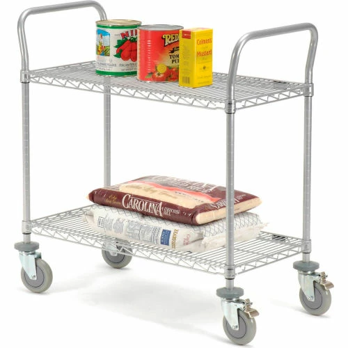 Best reviews of ✨ Nexel® Utility Cart w/2 Shelves & Poly Brake Casters, 1200 lb. Cap, 30"L x 18"W x 39"H, Silver 👏 - Image 3