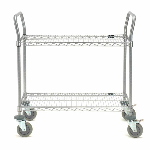 Best reviews of ✨ Nexel® Utility Cart w/2 Shelves & Poly Brake Casters, 1200 lb. Cap, 30"L x 18"W x 39"H, Silver 👏 - Image 8