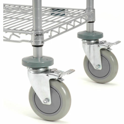 Flash Sale 🔥 Nexel® Utility Cart w/2 Shelves & Poly Brake Casters, 1200 lb. Cap, 48"L x 21"W x 39"H, Silver 🔔 - Image 10