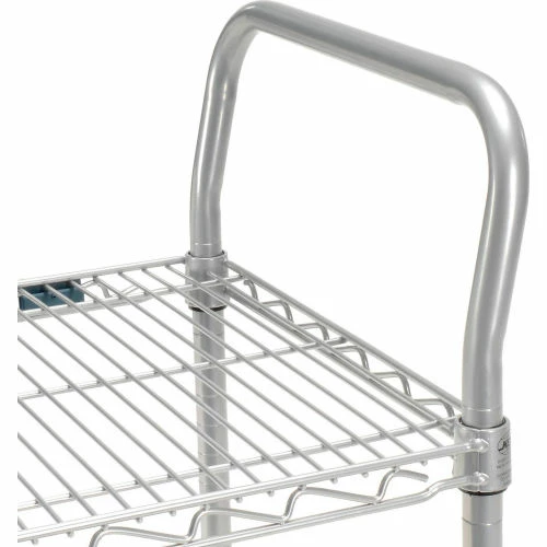 Flash Sale 🔥 Nexel® Utility Cart w/2 Shelves & Poly Brake Casters, 1200 lb. Cap, 48"L x 21"W x 39"H, Silver 🔔 - Image 9