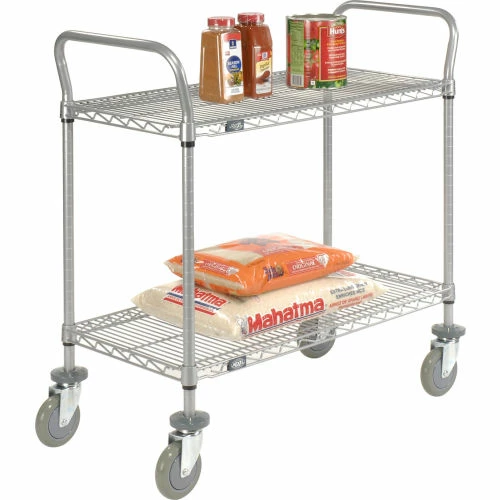 Brand new 🎁 Nexel® Utility Cart w/2 Shelves & Poly Casters, 1200 lb. Capacity, 42"L x 24"W x 39"H, Silver 👏 - Image 5