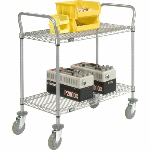 Brand new 🎁 Nexel® Utility Cart w/2 Shelves & Poly Casters, 1200 lb. Capacity, 42"L x 24"W x 39"H, Silver 👏 - Image 7