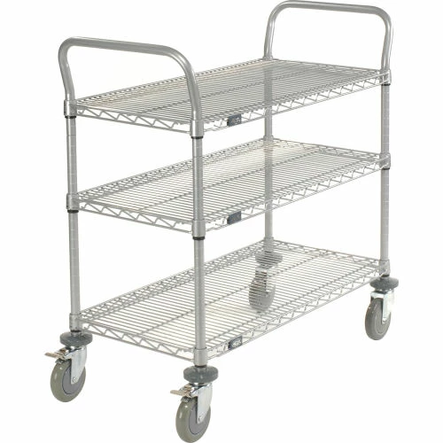 Cheapest ✔️ Nexel® Utility Cart w/3 Shelves & Poly Brake Casters, 1200 lb. Cap, 60"L x 24"W x 39"H 🌟 - Image 2