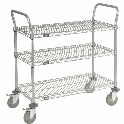 Brand new 👏 Nexel® Utility Cart w/3 Shelves & Poly Brake Casters, 1200 lb. Cap, 36"L x 21"W x 39"H 👏 - Image 4
