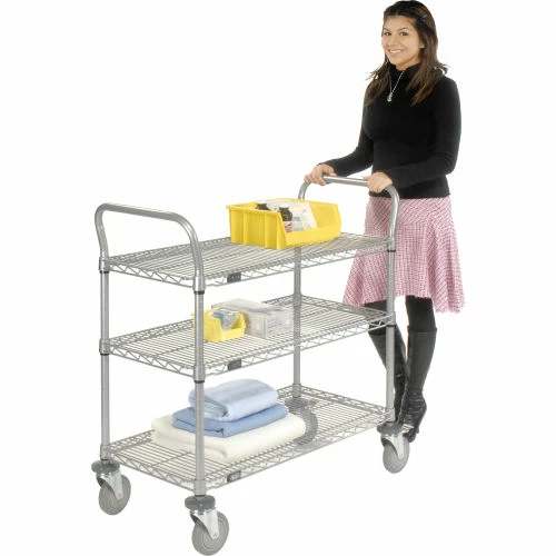 Buy 🎁 Nexel® Utility Cart w/3 Shelves & Poly Brake Casters, 1200 lb. Cap, 42"L x 21"W x 39"H 🎉 - Image 10