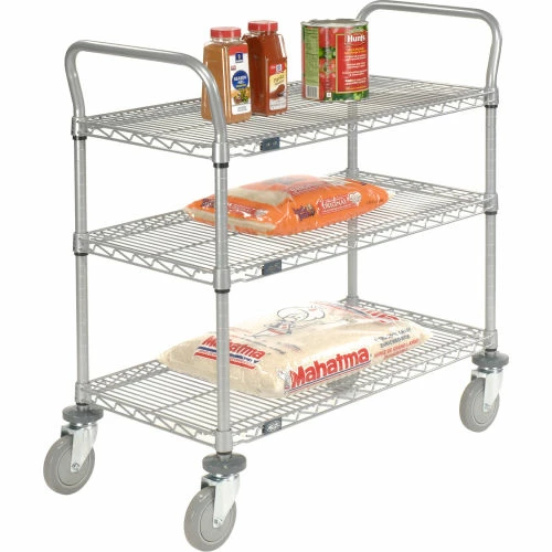 Budget 🧨 Nexel® Utility Cart w/3 Shelves & Poly Casters, 1200 lb. Capacity, 42"L x 24"W x 39"H 👏 - Image 6