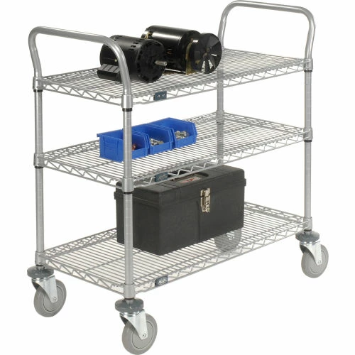 Flash Sale 🛒 Nexel® Utility Cart w/3 Shelves & Poly Casters, 1200 lb. Capacity, 42"L x 21"W x 39"H 🤩 - Image 8