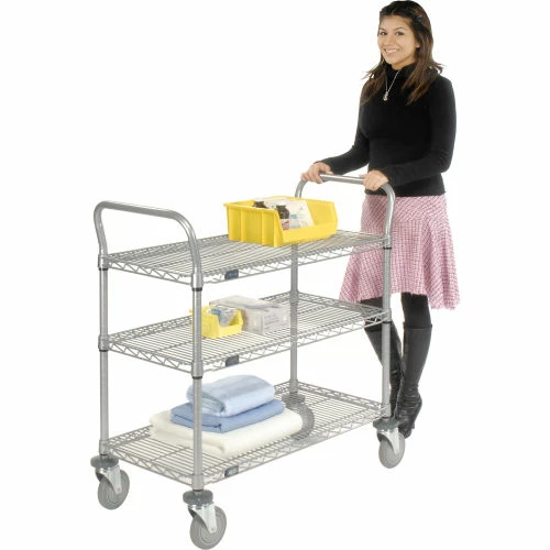 Cheapest ⭐ Nexel® Utility Cart w/3 Shelves & Poly Casters, 1200 lb. Capacity, 48"L x 21"W x 39"H 😀 - Image 5