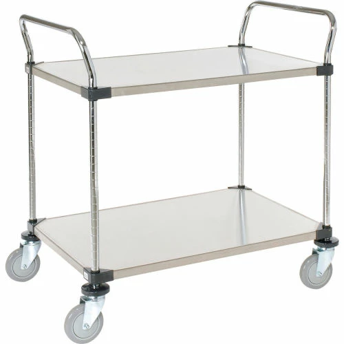 Best reviews of π Nexel® Stainless Steel Utility Cart w/2 Shelves, 800 lb. Capacity, 36"L x 24"W x 38"H π