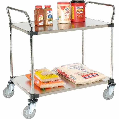 Best reviews of π Nexel® Stainless Steel Utility Cart w/2 Shelves, 800 lb. Capacity, 36"L x 24"W x 38"H π - Image 2
