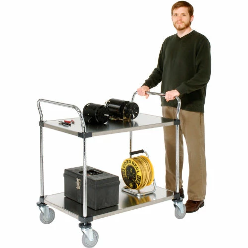 Best reviews of π Nexel® Stainless Steel Utility Cart w/2 Shelves, 800 lb. Capacity, 36"L x 24"W x 38"H π - Image 5