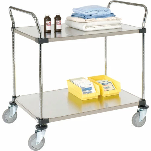Best reviews of π Nexel® Stainless Steel Utility Cart w/2 Shelves, 800 lb. Capacity, 36"L x 24"W x 38"H π - Image 6