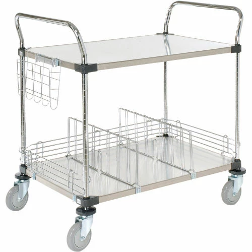 Best reviews of π Nexel® Stainless Steel Utility Cart w/2 Shelves, 800 lb. Capacity, 36"L x 24"W x 38"H π - Image 7