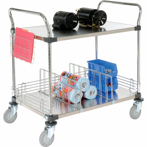 Best reviews of π Nexel® Stainless Steel Utility Cart w/2 Shelves, 800 lb. Capacity, 36"L x 24"W x 38"H π - Image 8