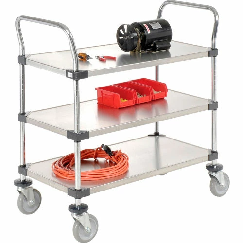 Cheapest π Nexel® Stainless Steel Utility Cart w/3 Shelves, 800 lb. Capacity, 48"L x 24"W x 38"H π - Image 10