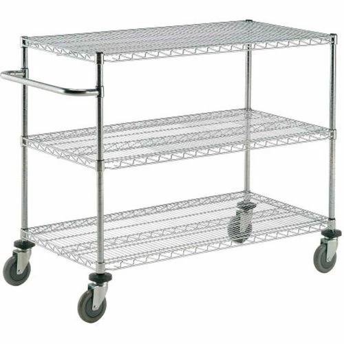 Cheap π Nexel® Chrome ESD Adjustable Shelf Cart w/3 Shelves & Poly Casters, 60"L x 24"W x 40"H π
