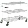 Budget ✨ Nexel® Chrome ESD Adjustable Shelf Cart w/3 Shelves & Poly Casters, 60"L x 21"W x 40"H ✨