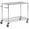 Discount ✔️ Nexel® Chrome ESD Adjustable Shelf Cart w/2 Shelves & Poly Casters, 54"L x 18"W x 40"H 👍
