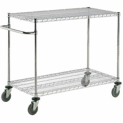 Brand new π Nexel® Adjustable Chrome Wire Shelf Cart w/2 Shelves, 800 Ib. Capacity, 48"L x 18"W x 40"H π - Image 2