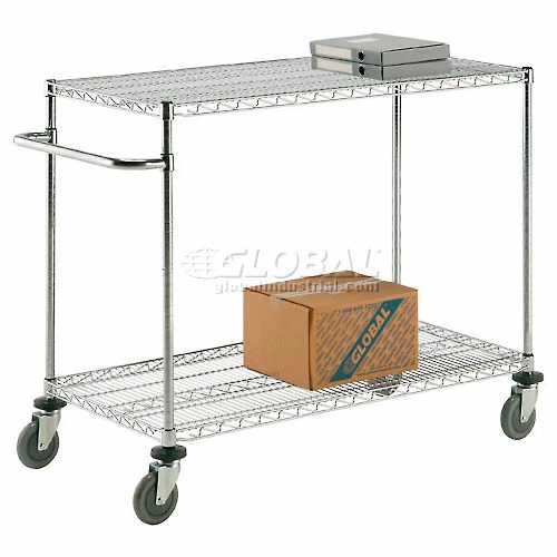 Deals 𧨠Nexel® Adjustable Chrome Wire Shelf Cart w/2 Shelves, 800 Ib. Capacity, 60"L x 24"W x 40"H π€© - Image 3