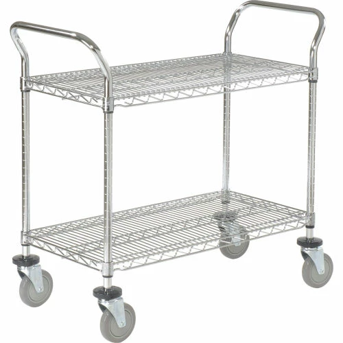 Buy π― Nexel® Chrome Utility Cart w/2 Shelves & Poly Casters, 1200 lb. Capacity, 36"L x 21"W x 39"H π - Image 7