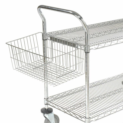 Buy π― Nexel® Chrome Utility Cart w/2 Shelves & Poly Casters, 1200 lb. Capacity, 36"L x 21"W x 39"H π - Image 14