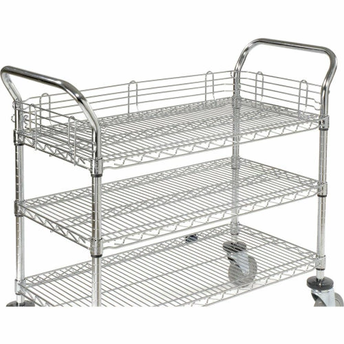 Best deal π Nexel® Chrome Utility Cart w/3 Shelves & Poly Casters, 1200 lb. Capacity, 42"L x 18"W x 39"H β€οΈ - Image 21
