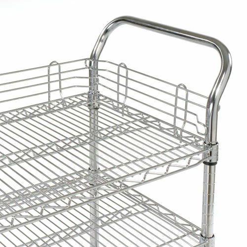 Discount π Nexel® Chrome Utility Cart w/3 Shelves & Poly Brake Casters, 1200 lb. Cap, 30"L x 21"W x 39"H π - Image 22