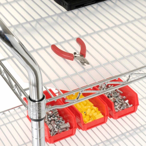 Buy π₯° Nexel® Chrome Utility Cart w/2 Shelves & Pneumatic Casters, 1200 lb. Cap, 36"L x 18"W x 42"H π - Image 4