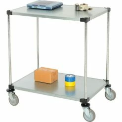 Promo 😀 Nexel® Adjustable Shelf Cart w/2 Shelves, 800 Ib. Capacity, 36"L x 24"W x 40"H 💯
