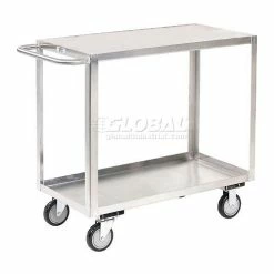 Best Sale β Jamco Stainless Steel Stock Cart w/2 Flush Shelves, 1200 lb. Capacity, 36"L x 24"W x 35"H π