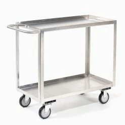 Top 10 ✔️ Jamco Stainless Steel Stock Cart w/2 Shelves, 1200 lb. Capacity, 24" x 18"W x 35"H 🔔