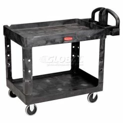 Best reviews of ⌛ Rubbermaid® Plastic Utility Cart w/2 Shelves, 500 lb. Capacity, 45"L x 26"W x 33"H, Gray 👍