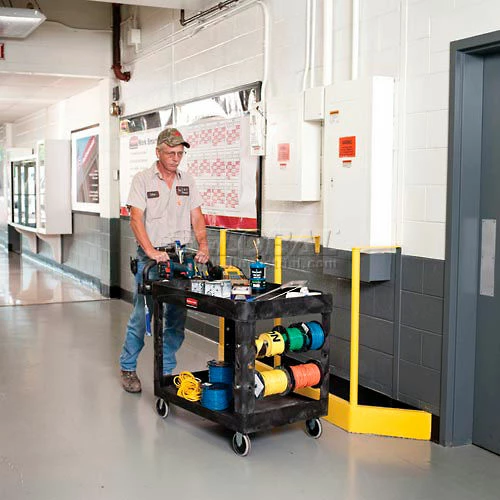 Best reviews of ⌛ Rubbermaid® Plastic Utility Cart w/2 Shelves, 500 lb. Capacity, 45"L x 26"W x 33"H, Gray 👍 - Image 16