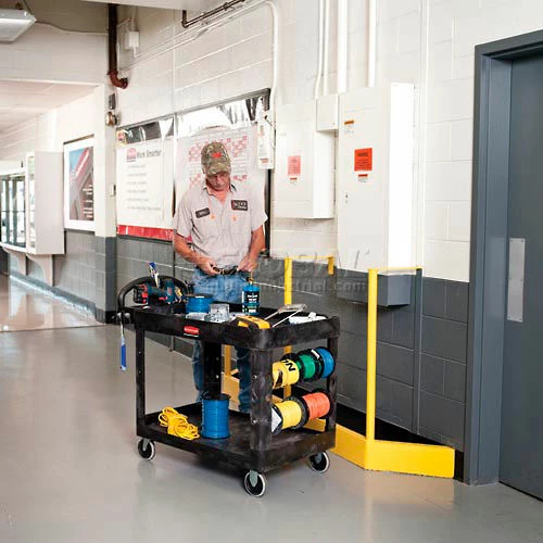 Best reviews of ⌛ Rubbermaid® Plastic Utility Cart w/2 Shelves, 500 lb. Capacity, 45"L x 26"W x 33"H, Gray 👍 - Image 17