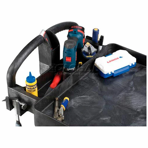 Best Pirce 𧨠Rubbermaid® Plastic Utility Cart w/2 Shelves, 500 lb. Capacity, 44"L x 25"W x 36"H, Black π₯ - Image 3