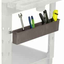 Coupon π€© Global Industrial Utility Bin w/Railing Mount Kit, 21"L x 2-1/2"W x 4"H, Gray π₯°