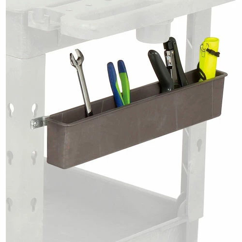 Coupon π€© Global Industrial Utility Bin w/Railing Mount Kit, 21"L x 2-1/2"W x 4"H, Gray π₯°