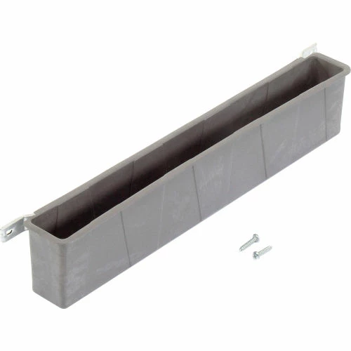 Coupon π€© Global Industrial Utility Bin w/Railing Mount Kit, 21"L x 2-1/2"W x 4"H, Gray π₯° - Image 3
