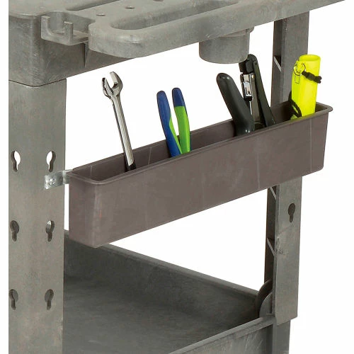 Coupon π€© Global Industrial Utility Bin w/Railing Mount Kit, 21"L x 2-1/2"W x 4"H, Gray π₯° - Image 4