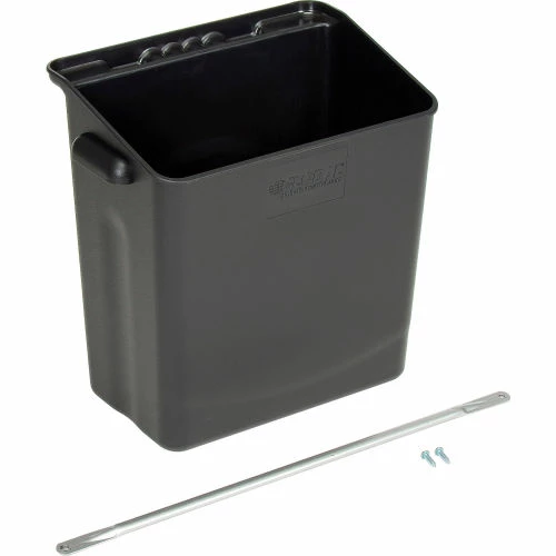 Best deal π Global Industrial Waste Container w/Mount Bar, 14"L x 10"W x 19"H, Black β - Image 3