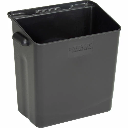 Best deal π Global Industrial Waste Container w/Mount Bar, 14"L x 10"W x 19"H, Black β - Image 6
