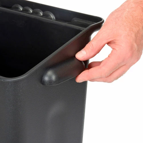 Best deal π Global Industrial Waste Container w/Mount Bar, 14"L x 10"W x 19"H, Black β - Image 8