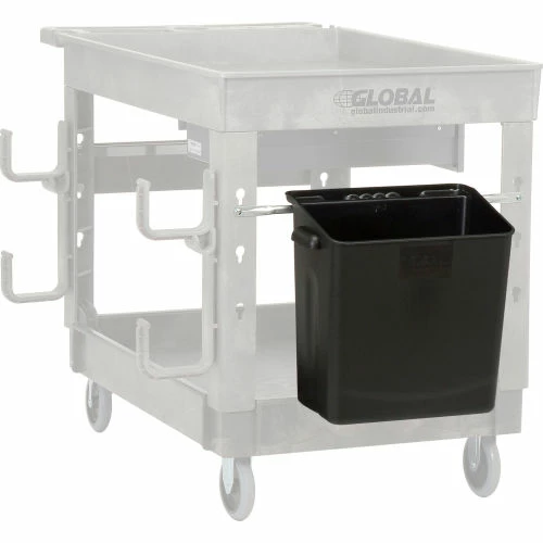 Best deal π Global Industrial Waste Container w/Mount Bar, 14"L x 10"W x 19"H, Black β - Image 9