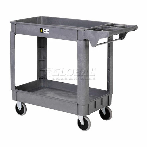 Promo π₯° Global Industrial Utility Cart w/2 Shelves & 5" Casters, 500 lb. Capacity, 40"L x 17"W x 33"H 𧨠- Image 4