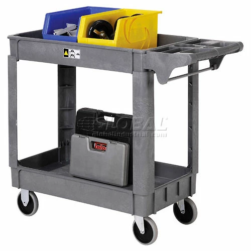 Promo π₯° Global Industrial Utility Cart w/2 Shelves & 5" Casters, 500 lb. Capacity, 40"L x 17"W x 33"H 𧨠- Image 5