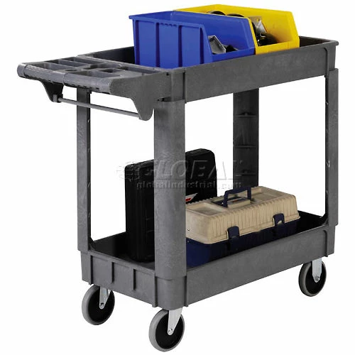 Promo π₯° Global Industrial Utility Cart w/2 Shelves & 5" Casters, 500 lb. Capacity, 40"L x 17"W x 33"H 𧨠- Image 2