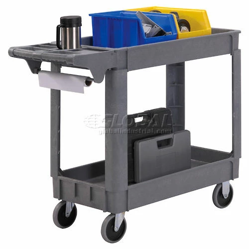 Promo π₯° Global Industrial Utility Cart w/2 Shelves & 5" Casters, 500 lb. Capacity, 40"L x 17"W x 33"H 𧨠- Image 3